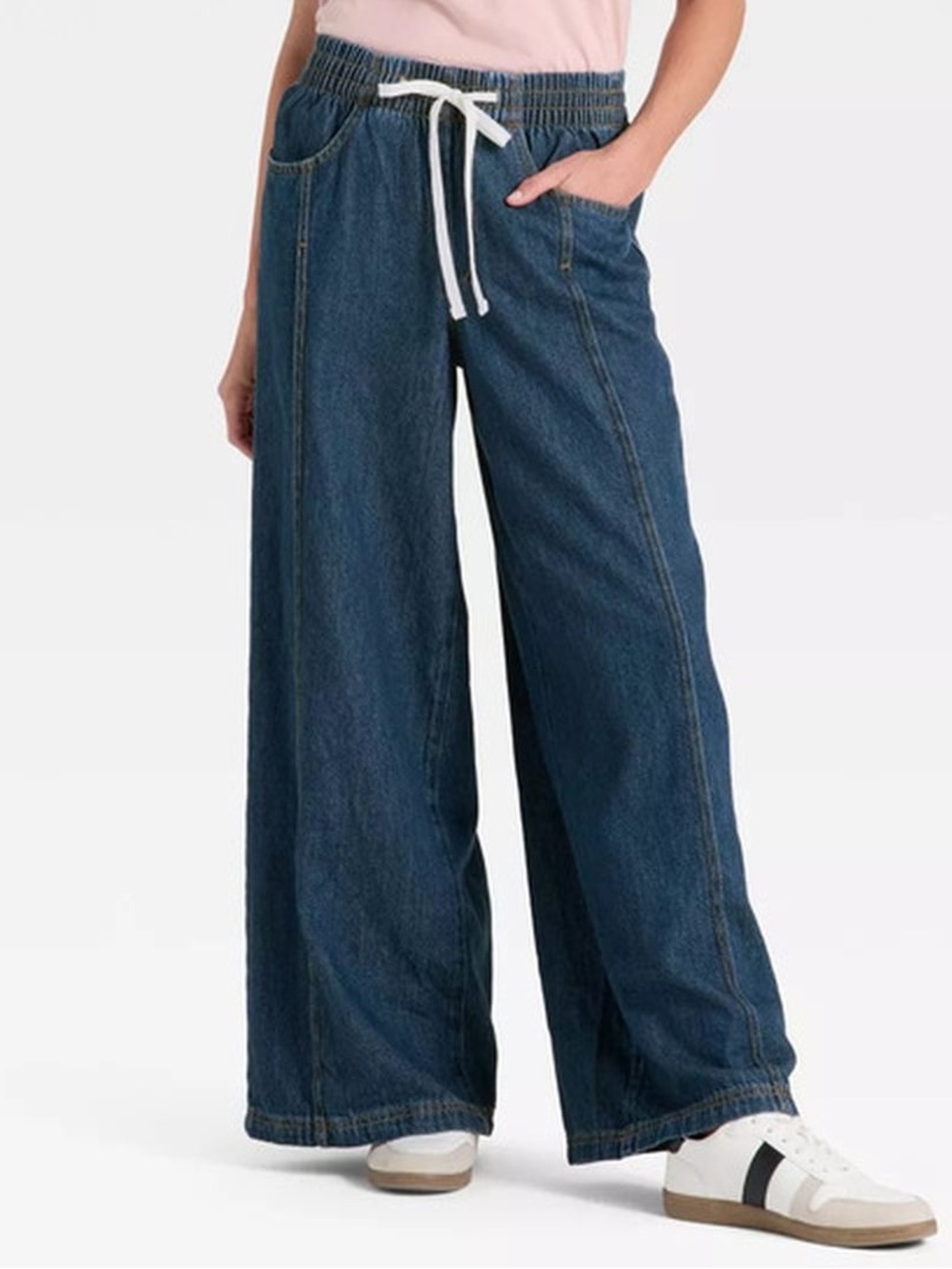 Universal Thread High-Rise Wide Leg Relaxed Fit Beach Pants - Dark Wash